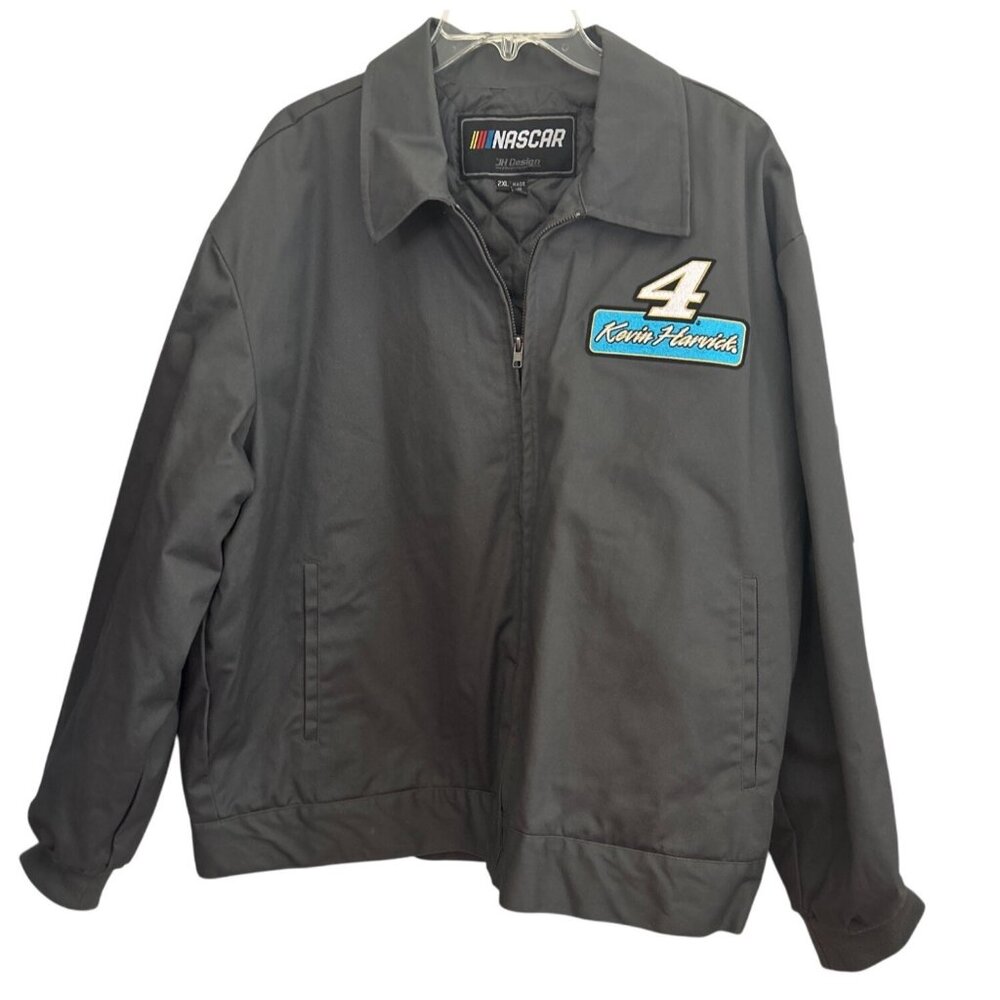 NASCAR Kevin Harvick Gray Jacket 2XL By JH Design Quilted Lining Full-Zip Front